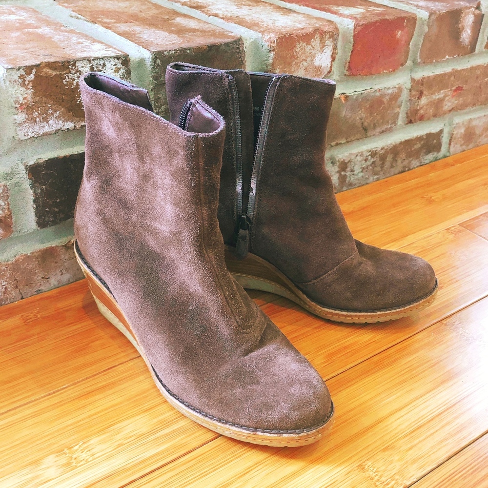 Chocolate Brown Cole Haan Wedge Boots